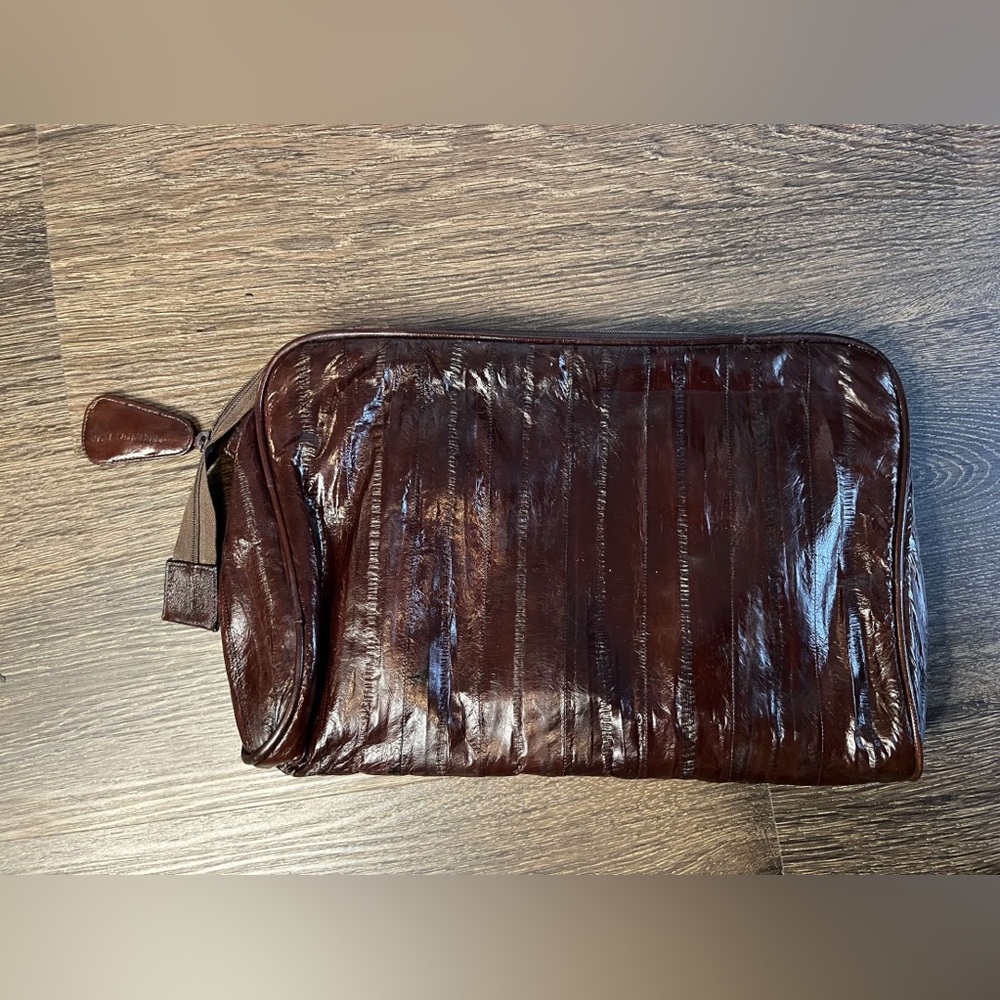 Vintage genuine eel skin small handbag